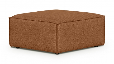 Pouf en tissu chenille terracotta - Livia