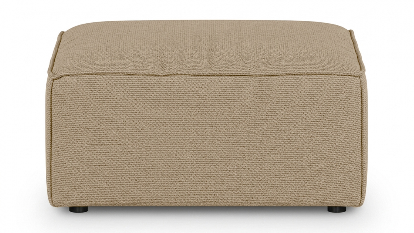 Pouf en tissu chenille moka - Harper Pouf en tissu chenille moka - Harper