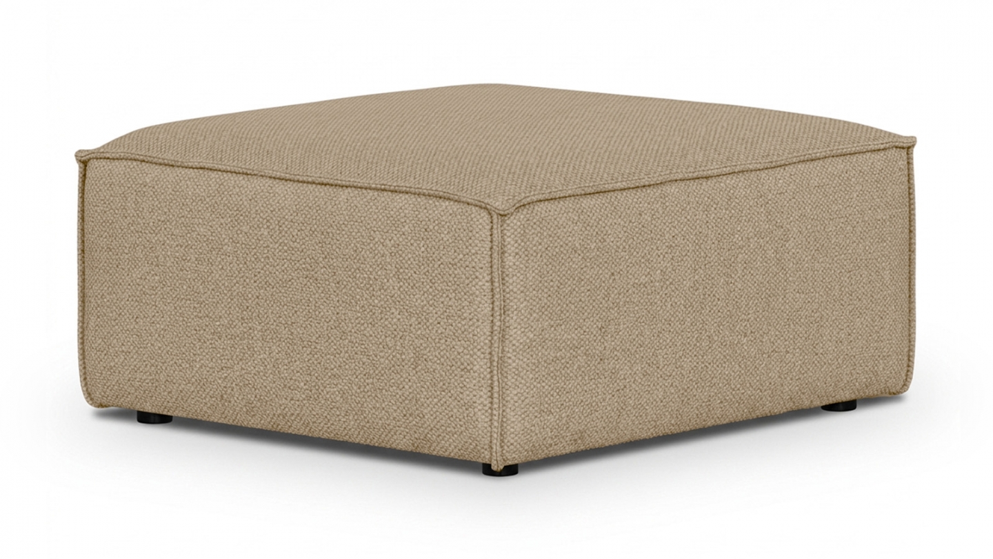 Pouf en tissu chenille moka - Harper Pouf en tissu chenille moka - Harper