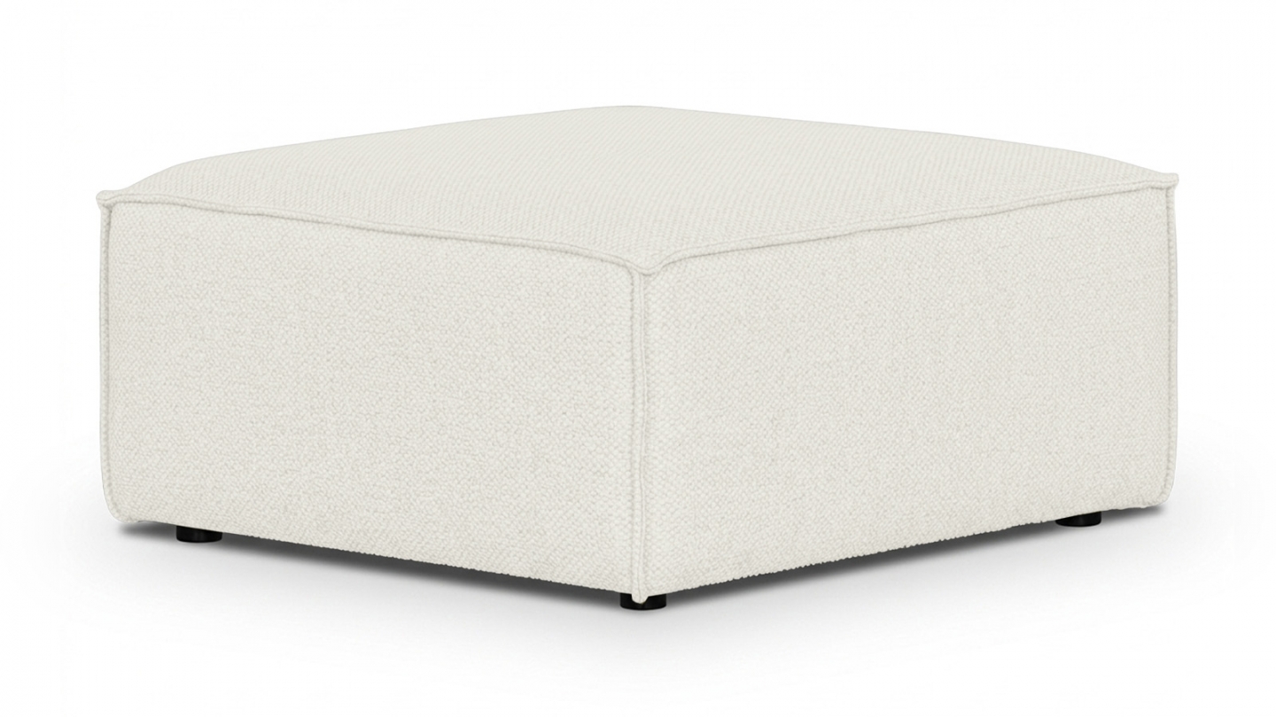 Pouf en tissu chenille beige - Emma Pouf en tissu chenille beige - Emma