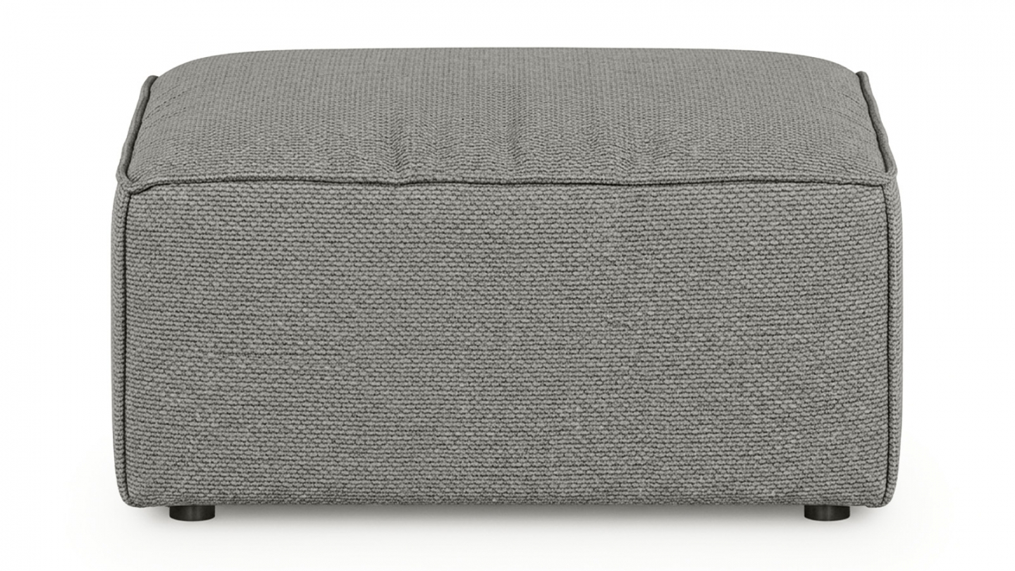 Pouf en tissu chenille gris - Emma Pouf en tissu chenille gris - Emma