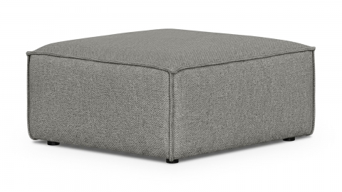 Pouf en tissu chenille gris - Emma