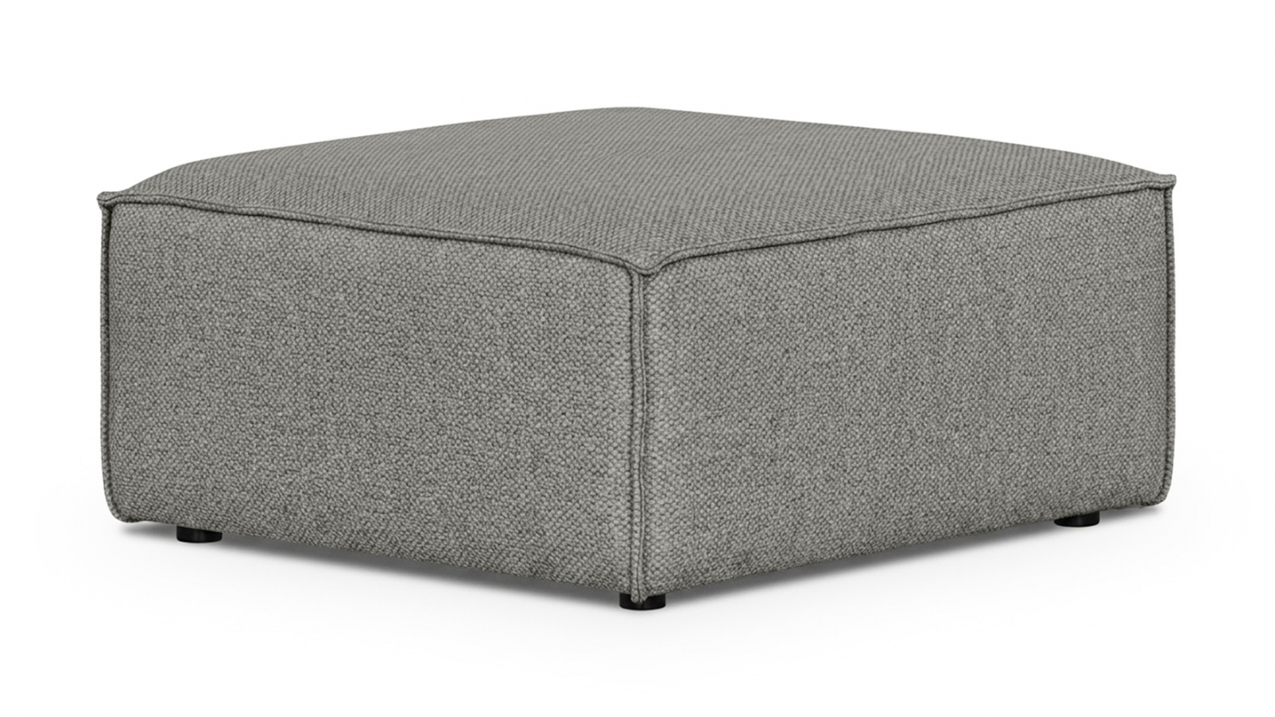 Pouf en tissu chenille gris - Emma Pouf en tissu chenille gris - Emma