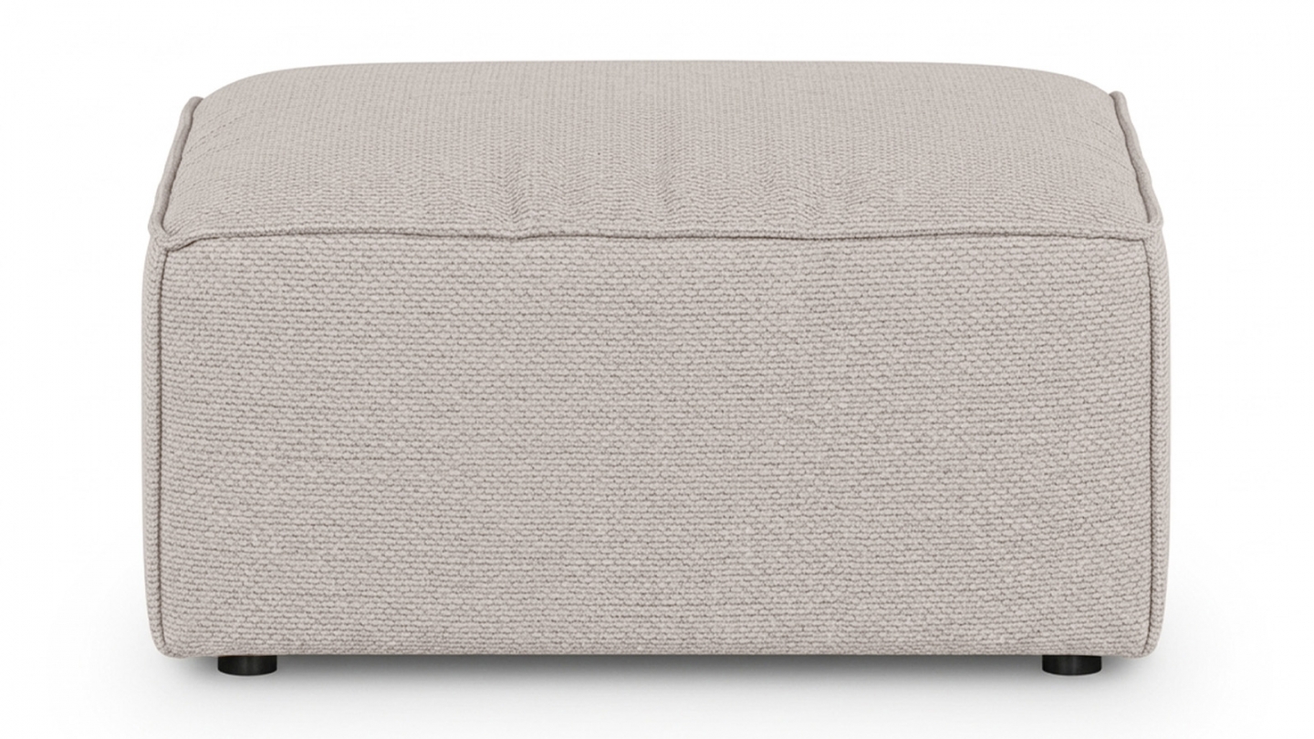 Pouf en tissu chenille taupe - Livia Pouf en tissu chenille taupe - Livia