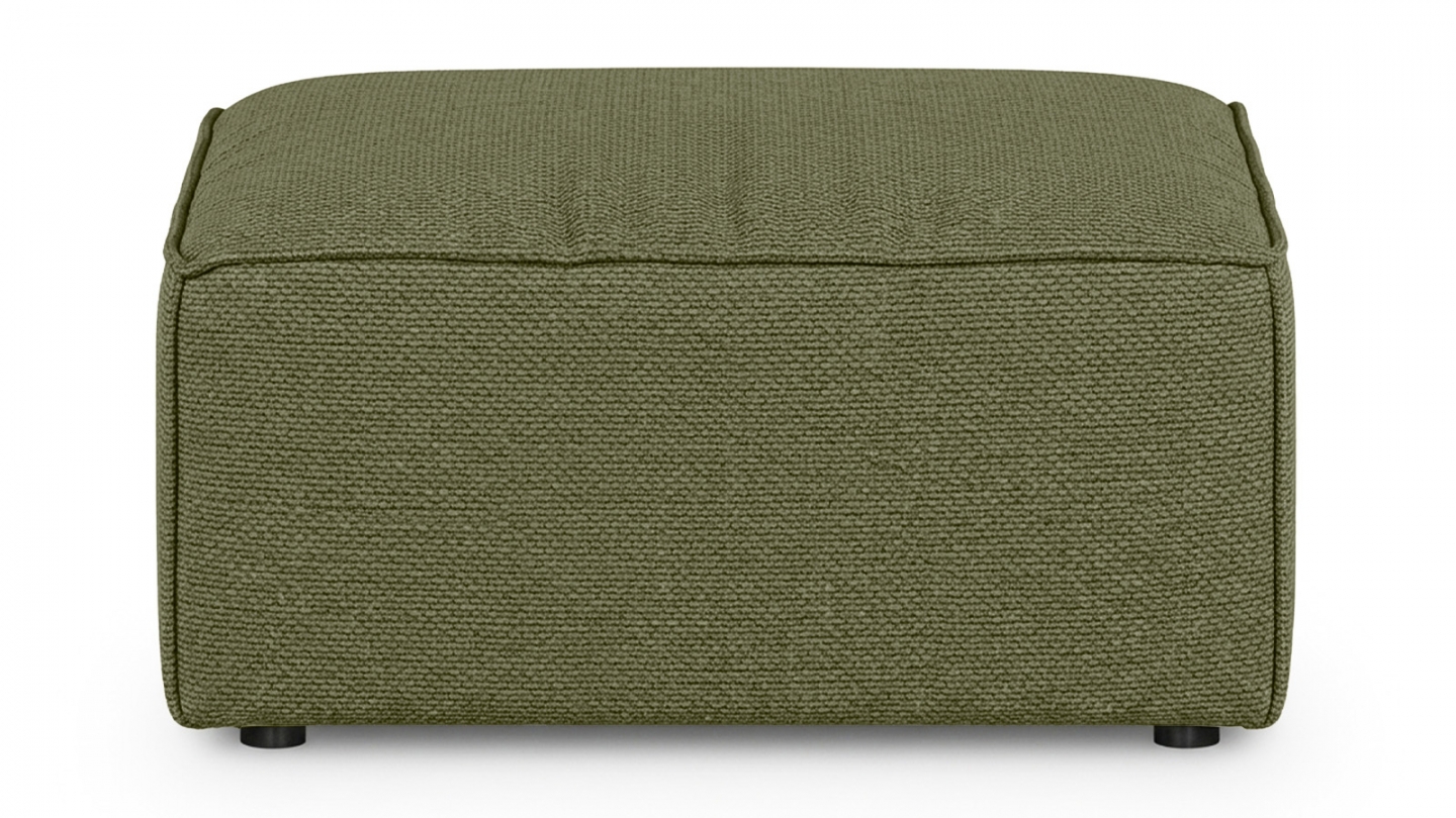Pouf en tissu chenille vert olive - Livia Pouf en tissu chenille vert olive - Livia