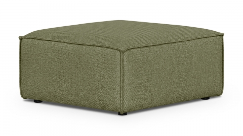 Pouf en tissu chenille vert olive - Asti
