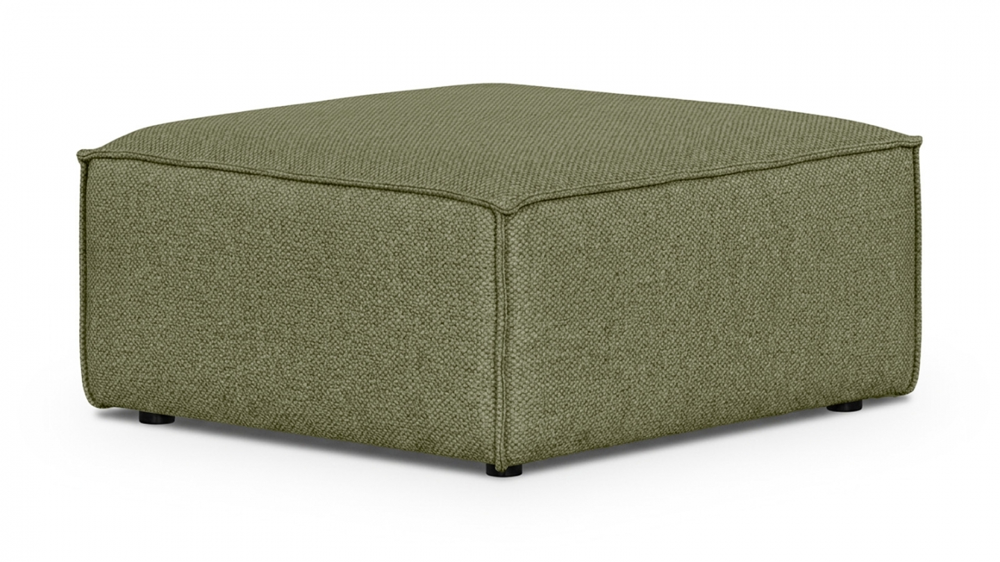 Pouf en tissu chenille vert olive - Emma Pouf en tissu chenille vert olive - Emma