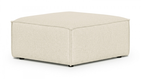 Pouf en tissu chenille beige foncé - Livia