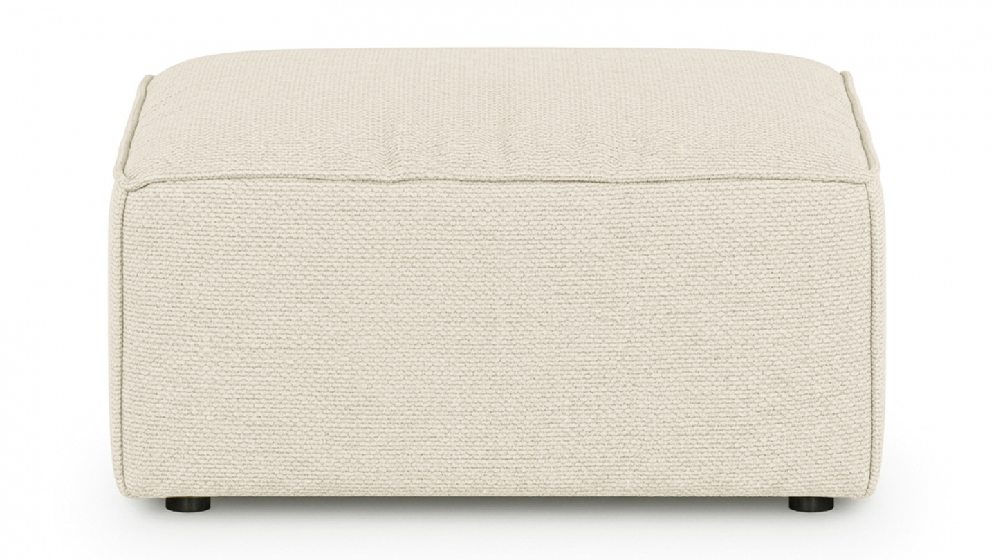 Pouf en tissu chenille beige foncé - Emma Pouf en tissu chenille beige foncé - Emma