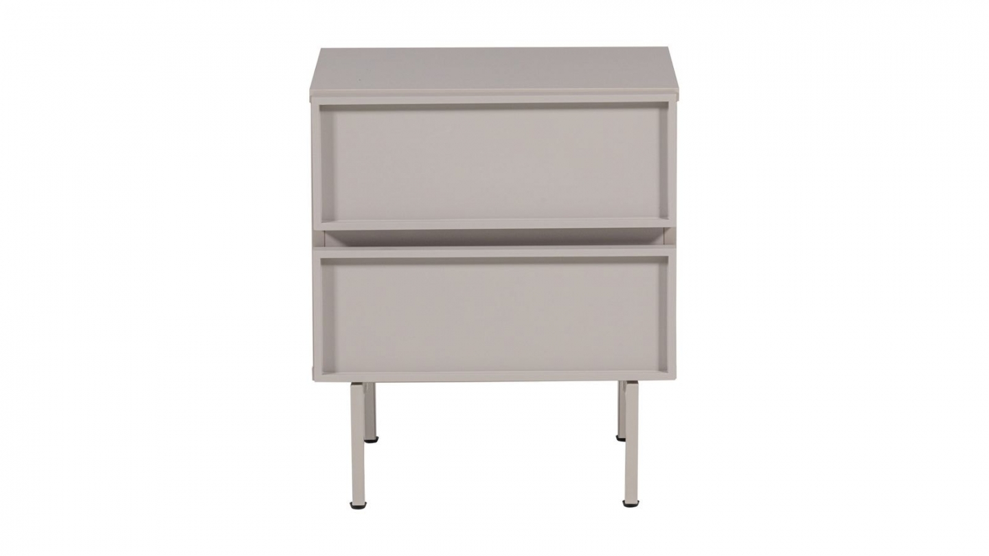 Table de chevet 2 tiroirs laquée sable 45 cm - Tours Table de chevet 2 tiroirs laquée sable 45 cm - Tours