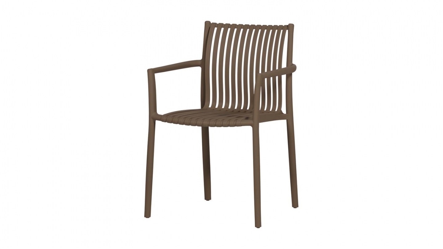 Lot de 2 chaises de jardin à lattes empilable marron - Easy going Lot de 2 chaises de jardin à lattes empilable marron - Easy going