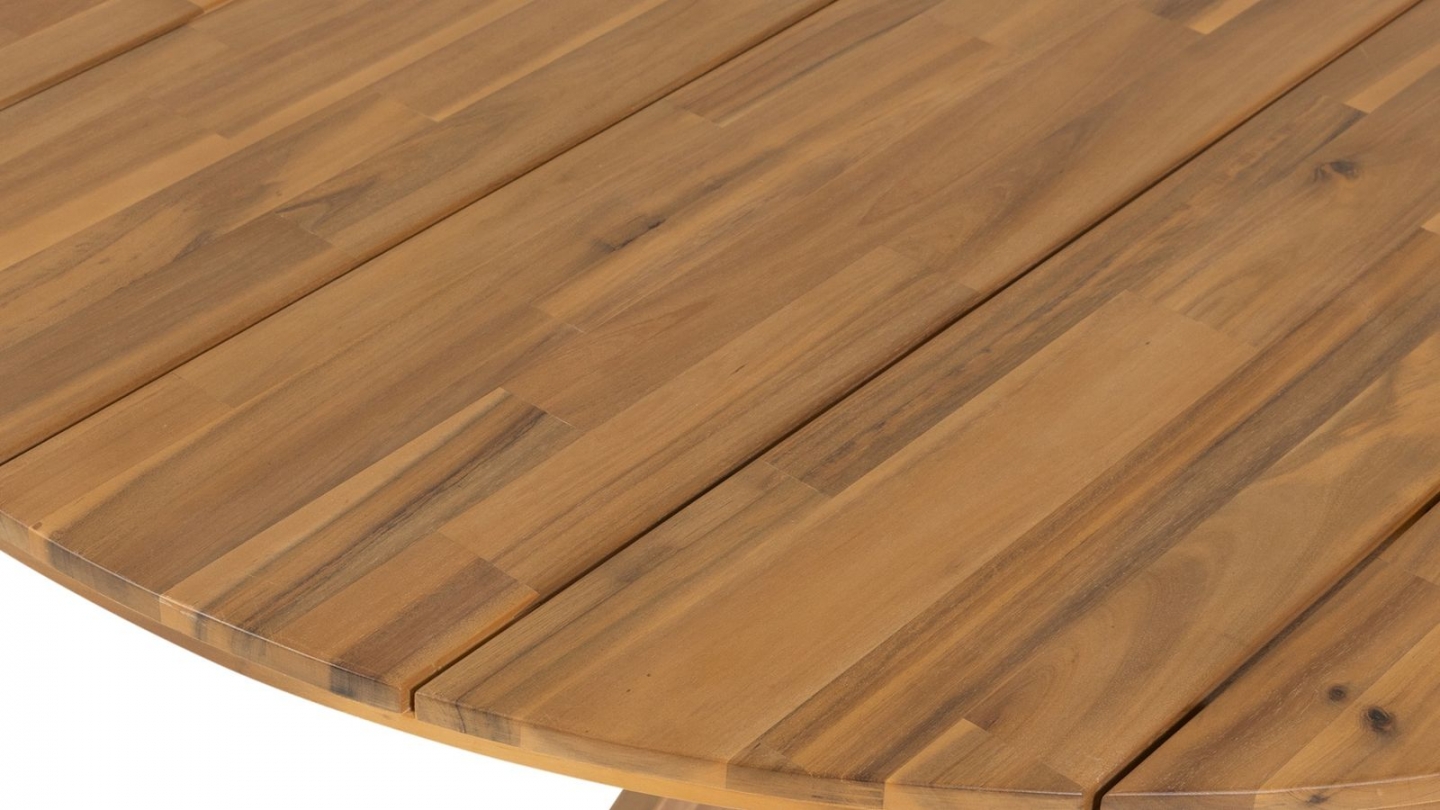 Table de jardin ronde en bois d'acacia Ø135 cm - Kiro Table de jardin ronde en bois d'acacia Ø135 cm - Kiro