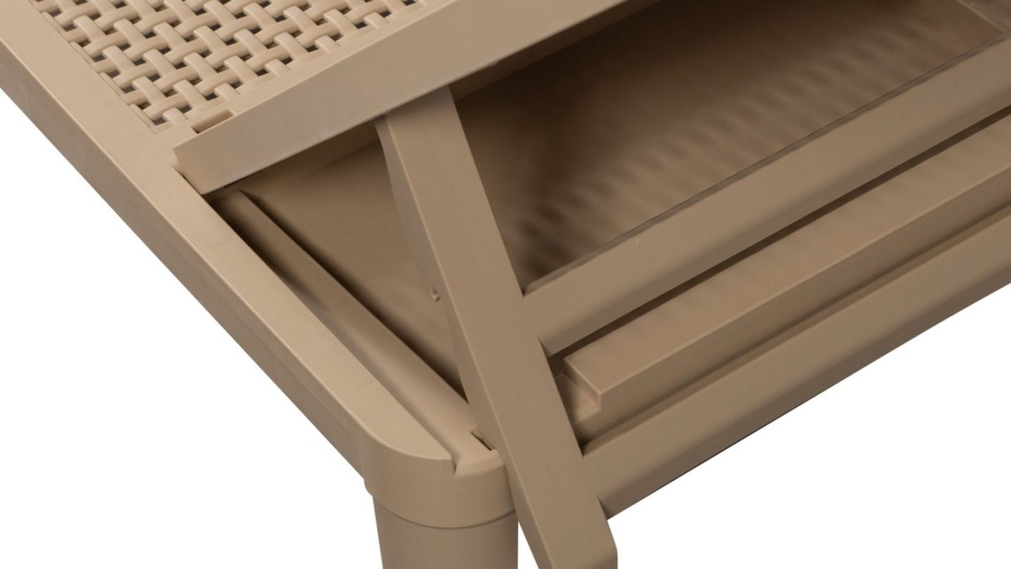 Chaise longue de jardin réglable sable - Jinte Chaise longue de jardin réglable sable - Jinte
