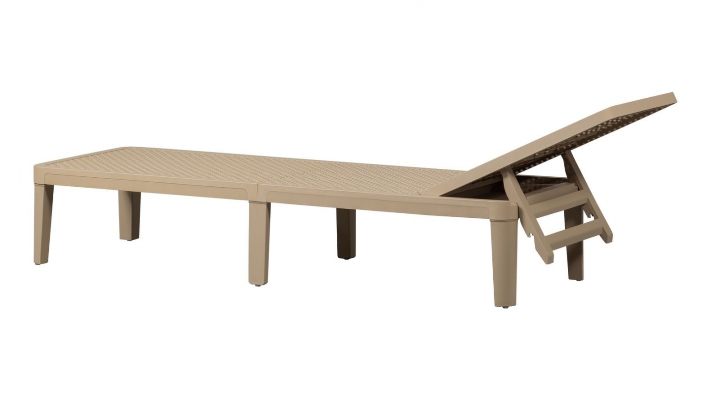 Chaise longue de jardin réglable sable - Jinte Chaise longue de jardin réglable sable - Jinte