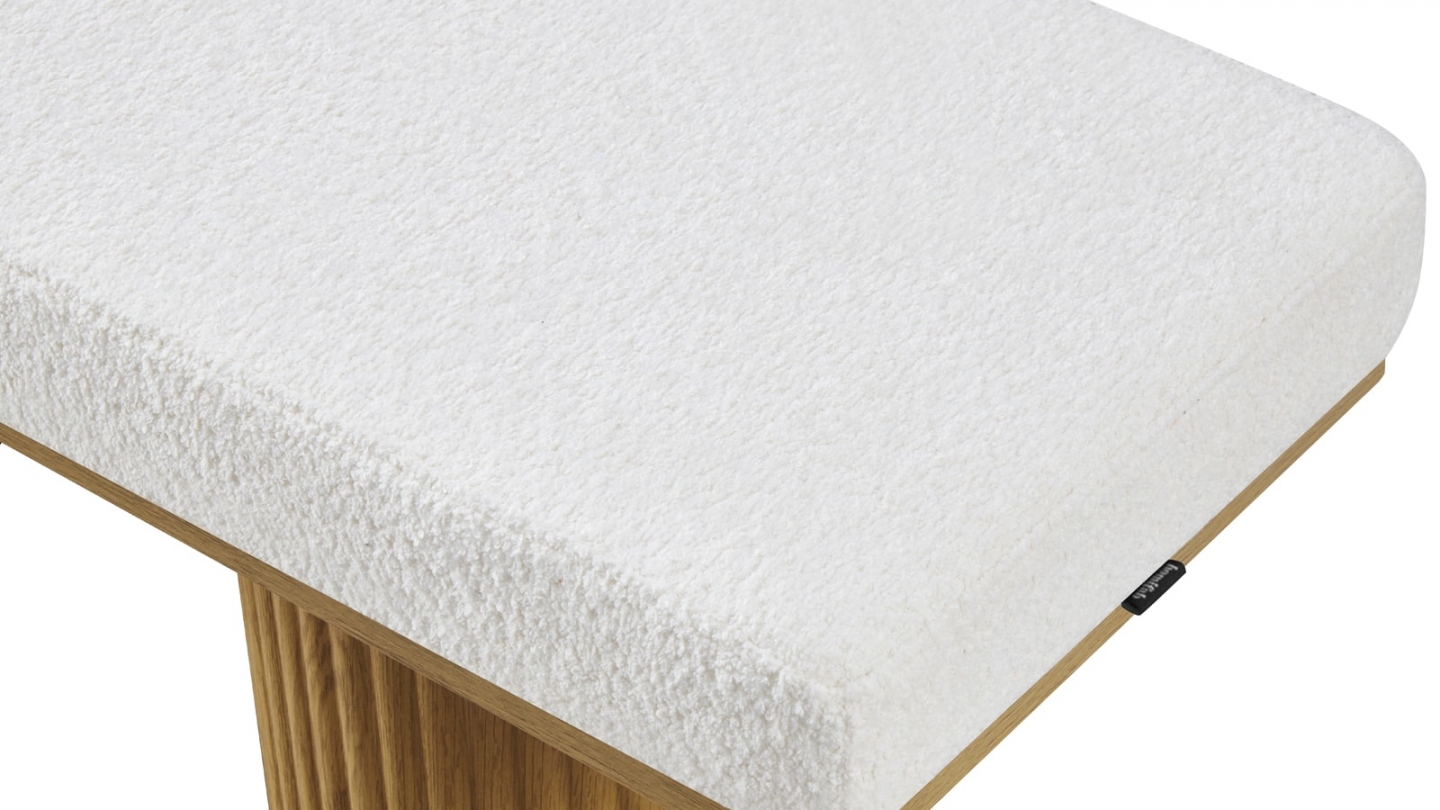 Banc en tissu bouclé beige - Mahe Banc en tissu bouclé beige - Mahe