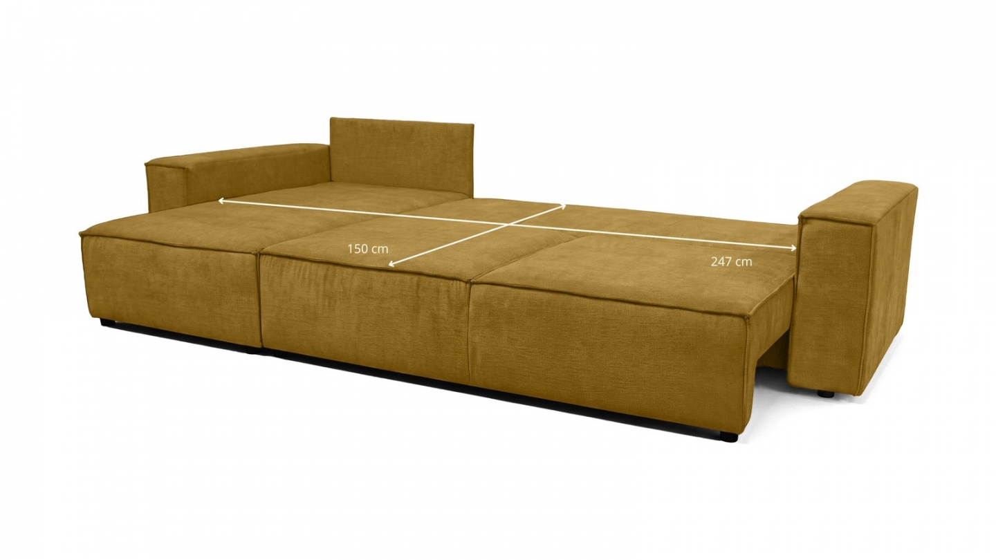 Canapé d'angle convertible réversible 5 places avec coffre de rangement en tissu chenille bronze - Harper Canapé d'angle convertible réversible 5 places avec coffre de rangement en tissu chenille bronze - Harper