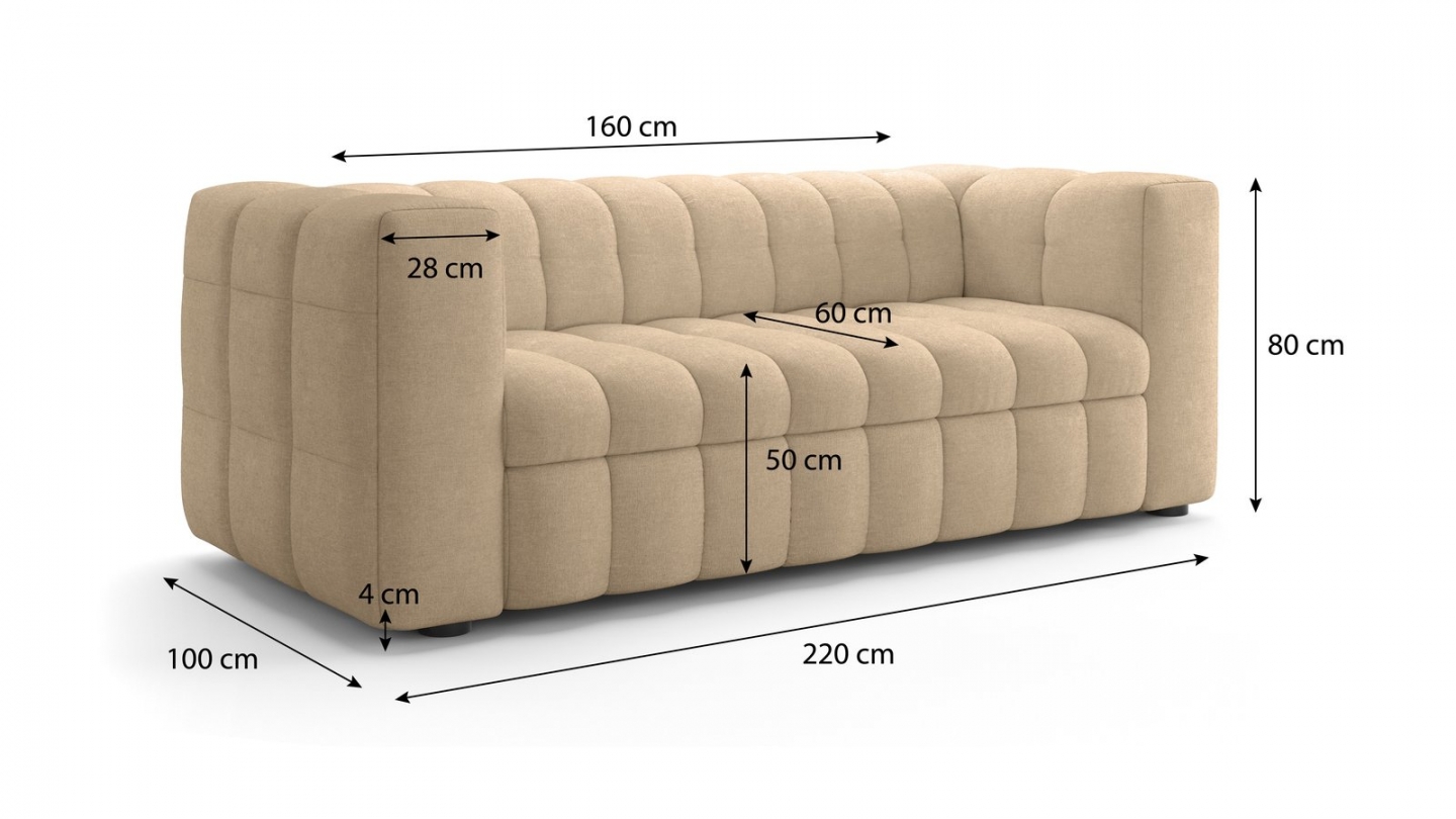 Canapé capitonné convertible 3 places en tissu chenille taupe - ouverture express - Cester Canapé capitonné convertible 3 places en tissu chenille taupe - ouverture express - Cester