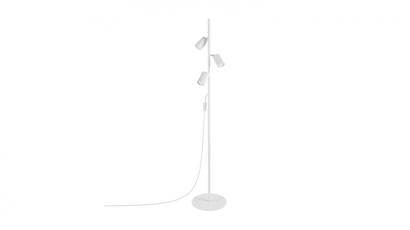 Lampadaire en aluminium blanc 155 cm 3 lumières - Karbon Lampadaire en aluminium blanc 155 cm 3 lumières - Karbon