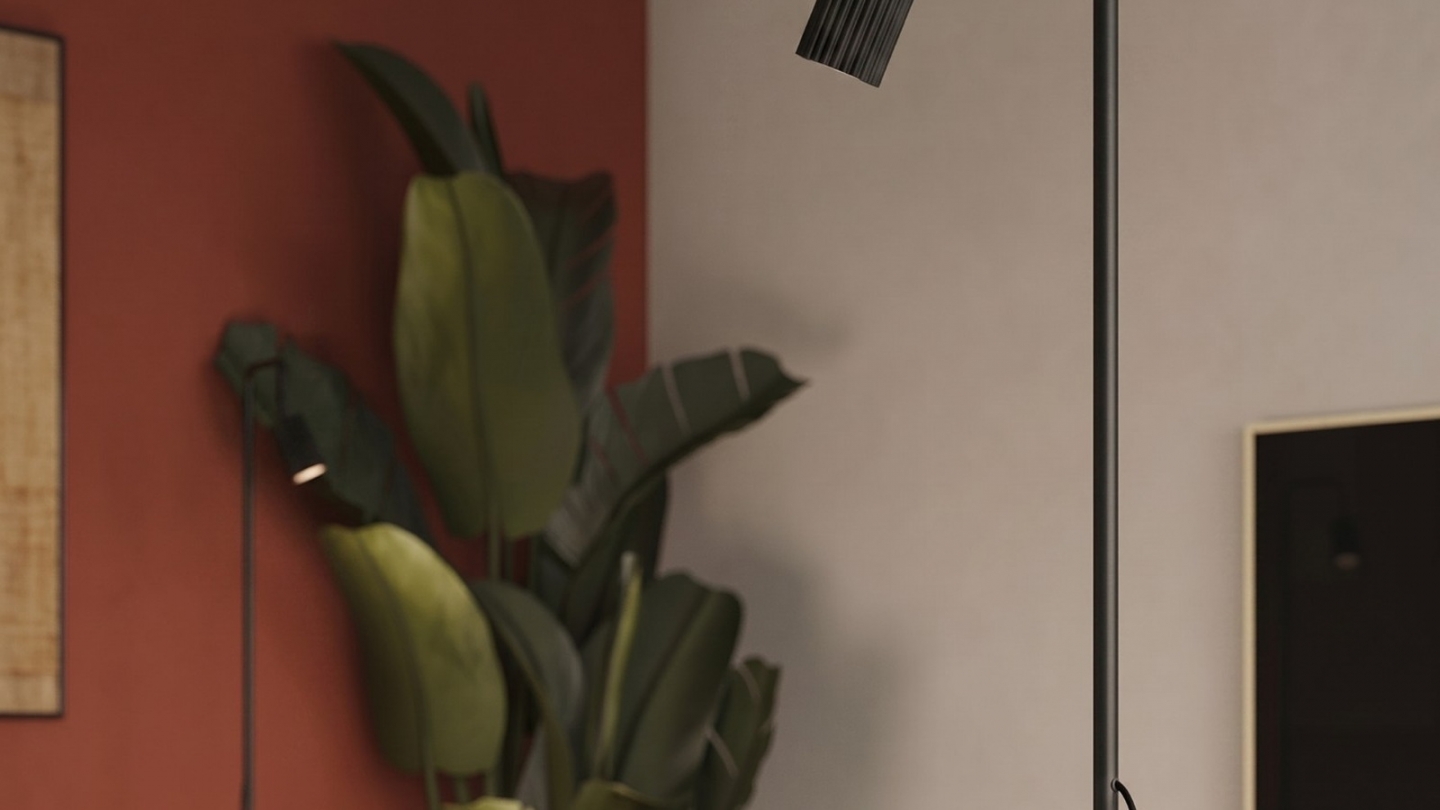 Lampadaire en aluminium noir 160 cm - Karbon Lampadaire en aluminium noir 160 cm - Karbon