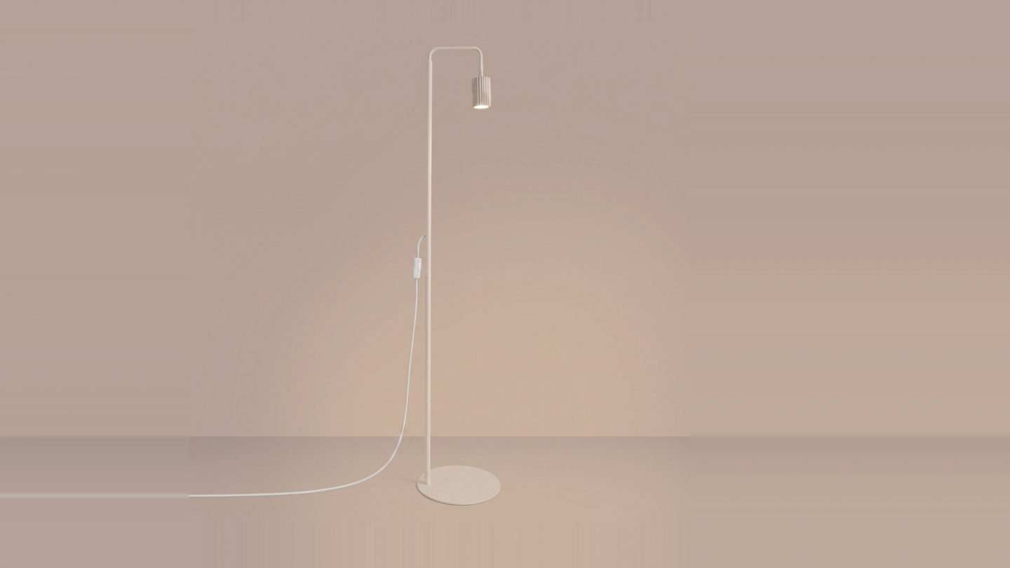 Lampadaire en aluminium beige 160 cm - Karbon Lampadaire en aluminium beige 160 cm - Karbon