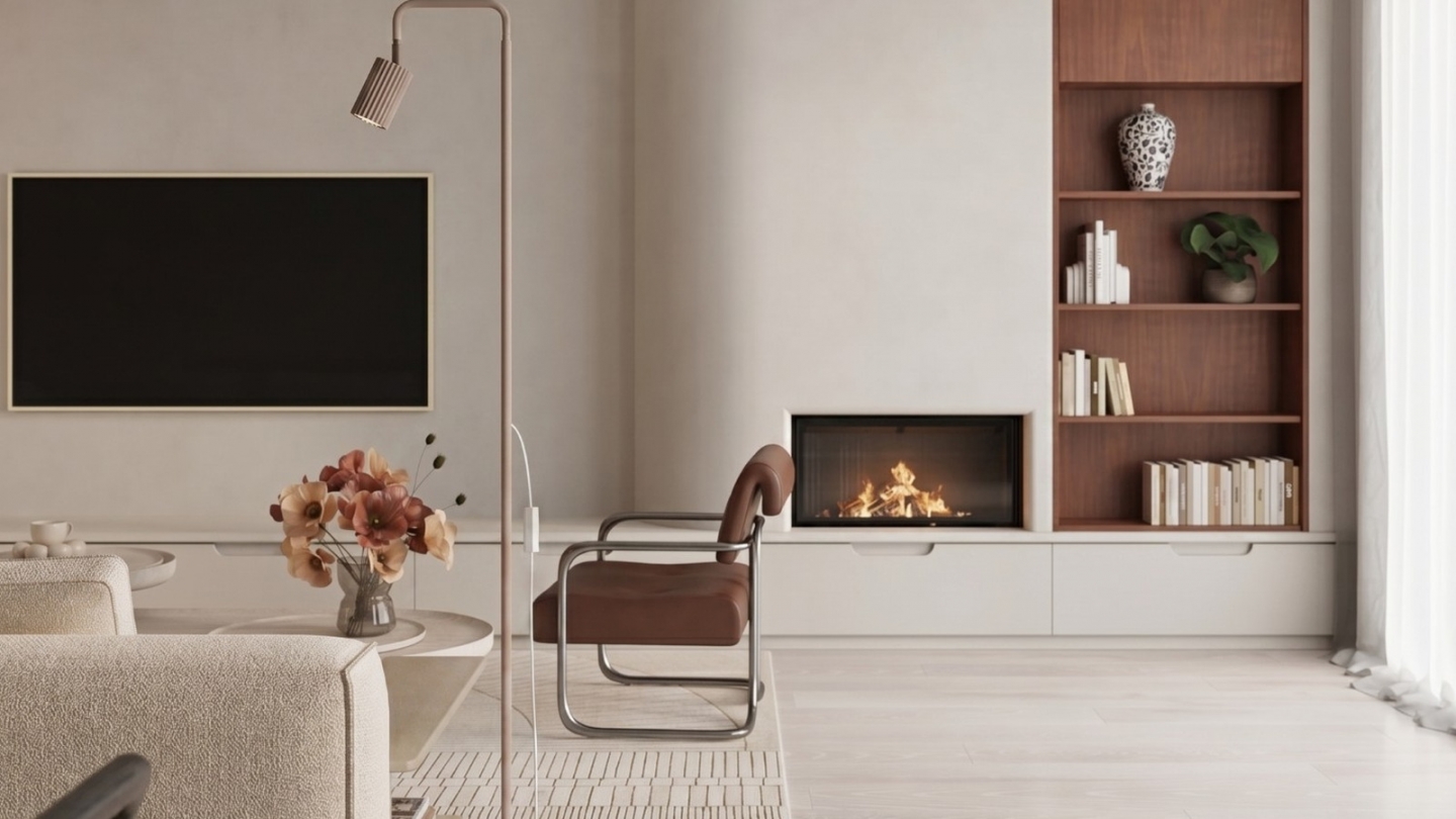Lampadaire en aluminium taupe 160 cm - Karbon Lampadaire en aluminium taupe 160 cm - Karbon