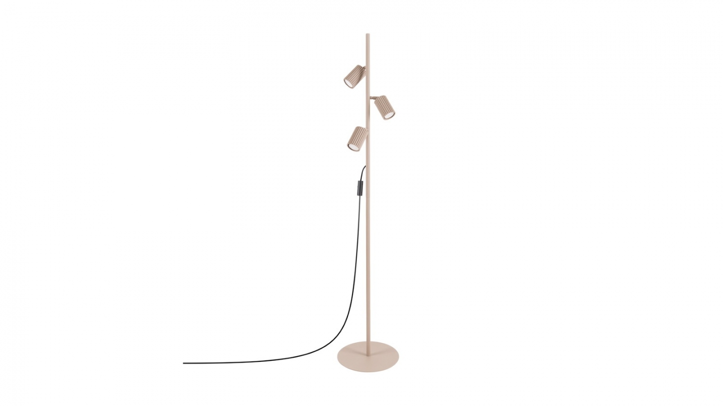 Lampadaire en aluminium taupe 155 cm 3 lumières - Karbon Lampadaire en aluminium taupe 155 cm 3 lumières - Karbon