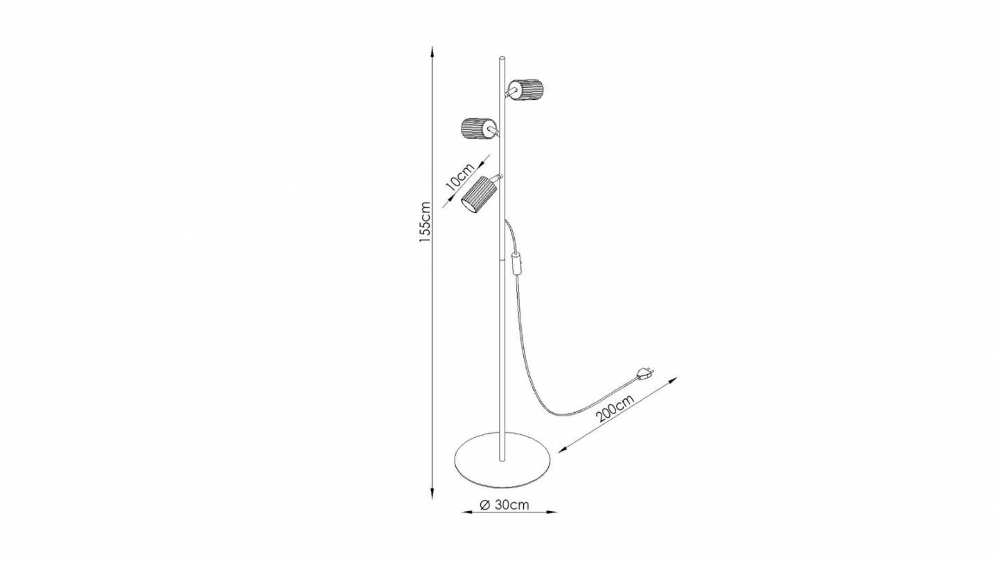 Lampadaire en aluminium taupe 155 cm 3 lumières - Karbon Lampadaire en aluminium taupe 155 cm 3 lumières - Karbon