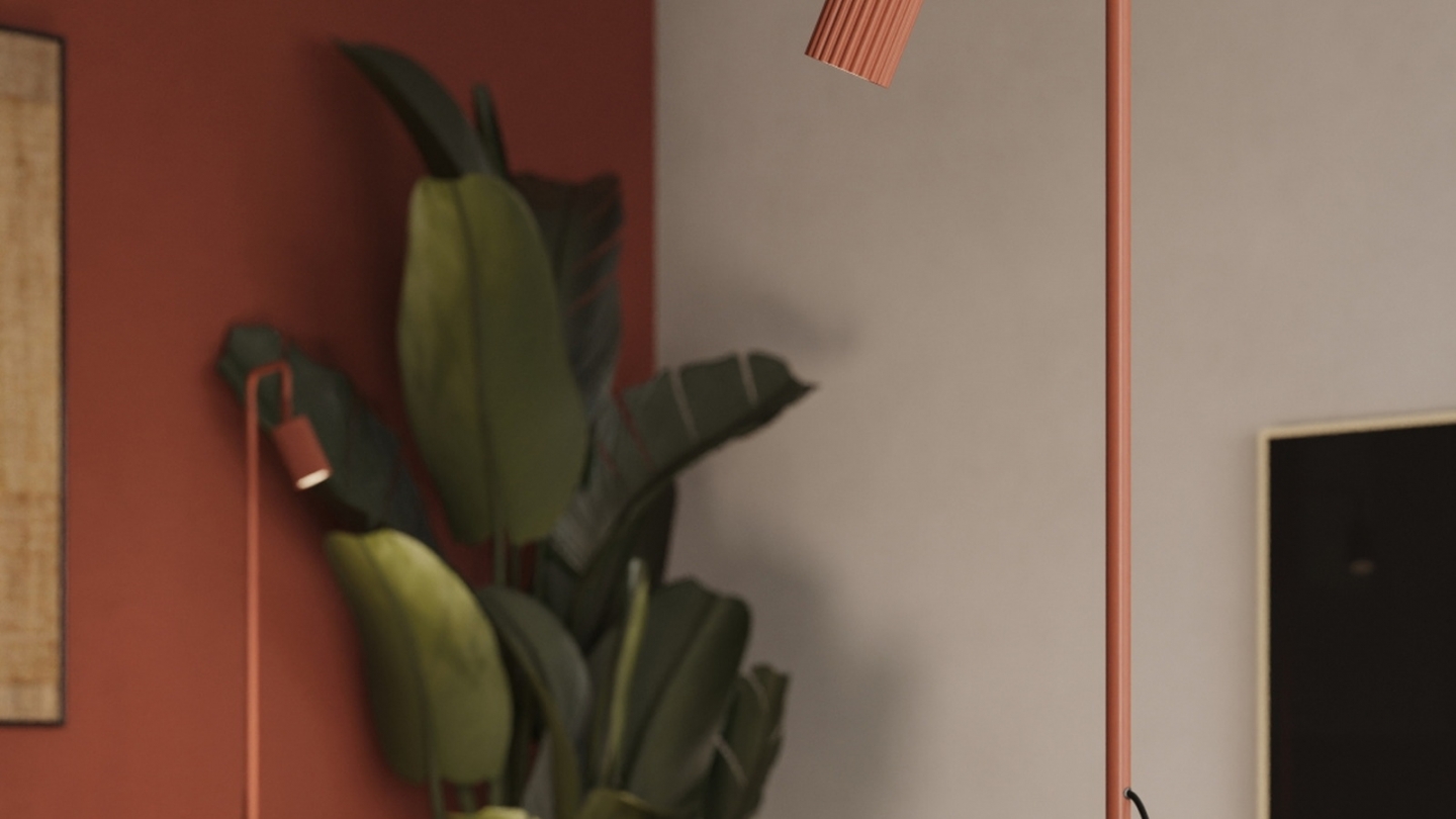 Lampadaire en aluminium terracotta 160 cm - Karbon Lampadaire en aluminium terracotta 160 cm - Karbon