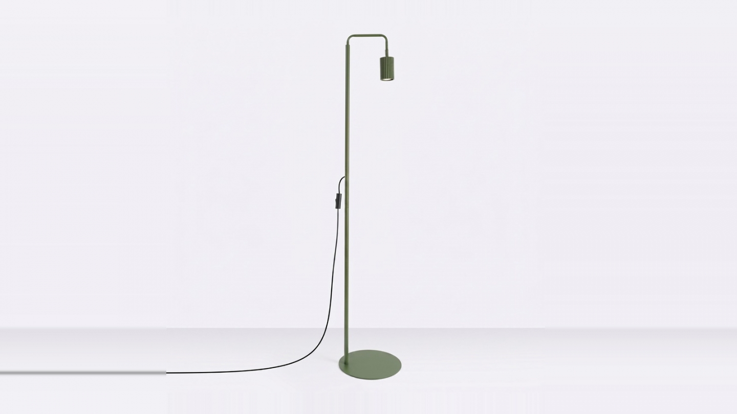 Lampadaire en aluminium vert olive 160 cm - Karbon Lampadaire en aluminium vert olive 160 cm - Karbon