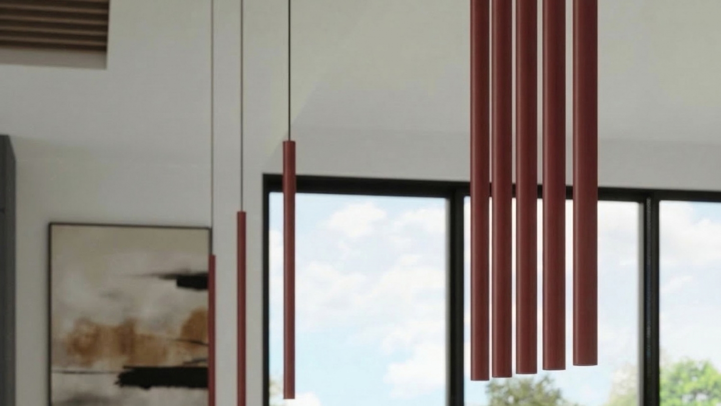 Suspension en métal bordeaux - Pastelo Suspension en métal bordeaux - Pastelo