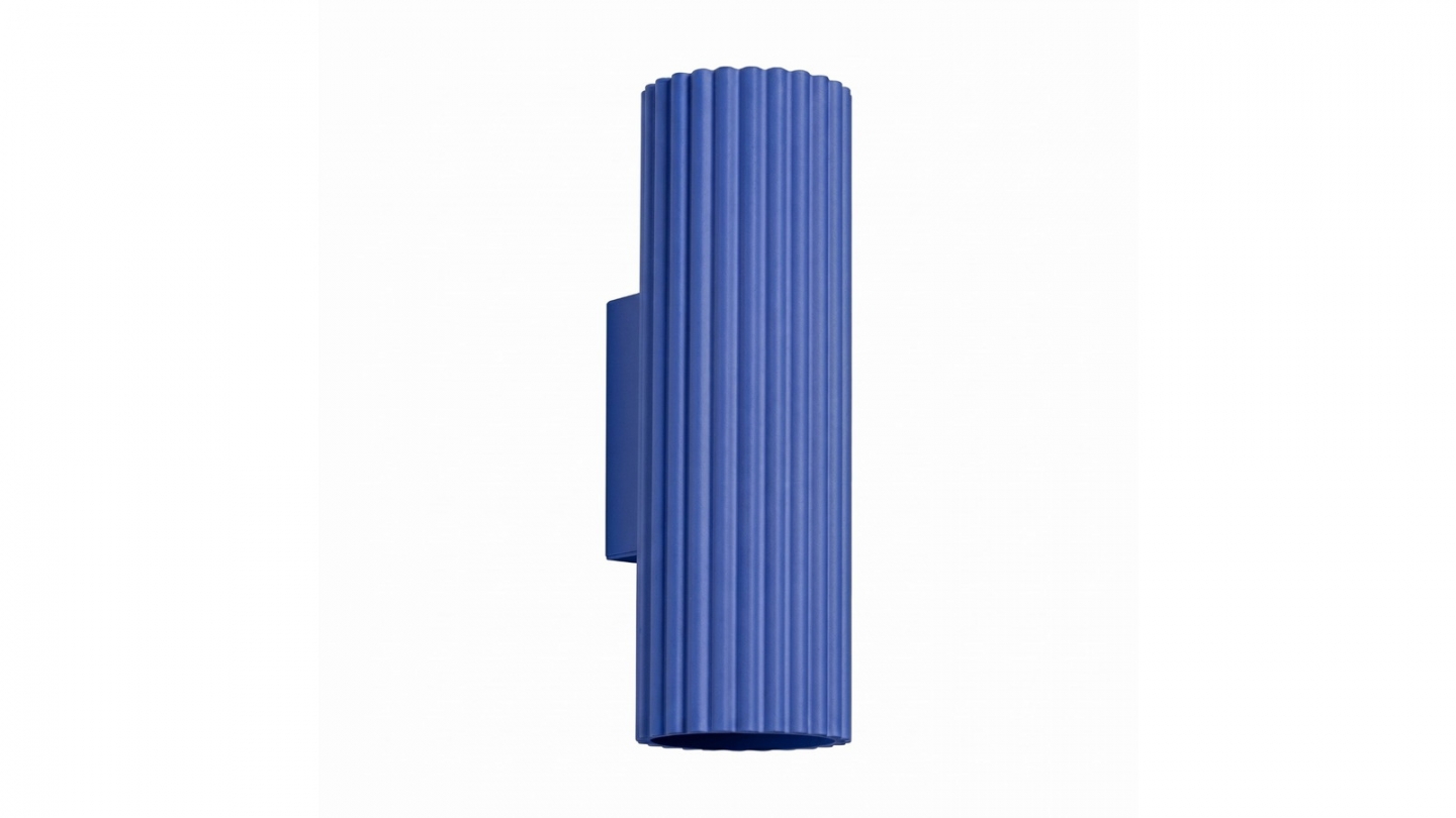 Applique en aluminium cannelé 20 cm bleu - Karbon Applique en aluminium cannelé 20 cm bleu - Karbon