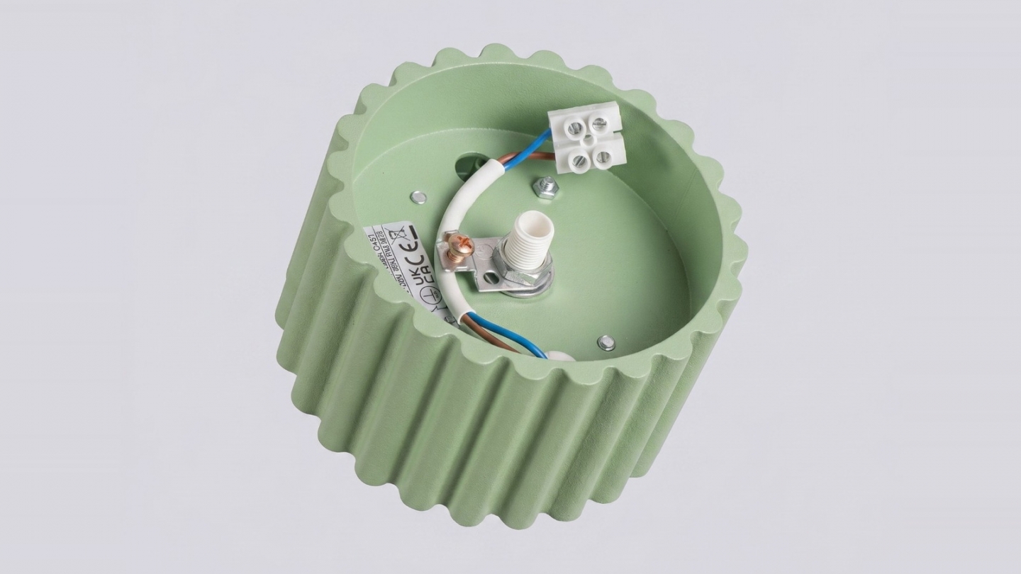 Plafonnier cannelé vert sauge - Aura Plafonnier cannelé vert sauge - Aura