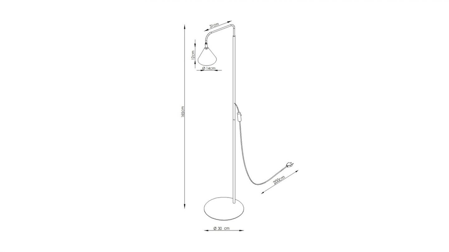 Lampadaire en métal blanc 165 cm - Nox Lampadaire en métal blanc 165 cm - Nox