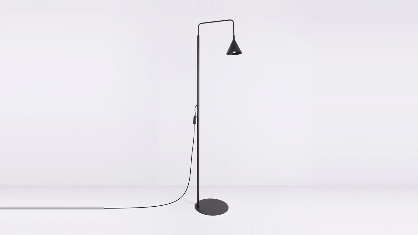Lampadaire en métal noir 165 cm - Nox Lampadaire en métal noir 165 cm - Nox