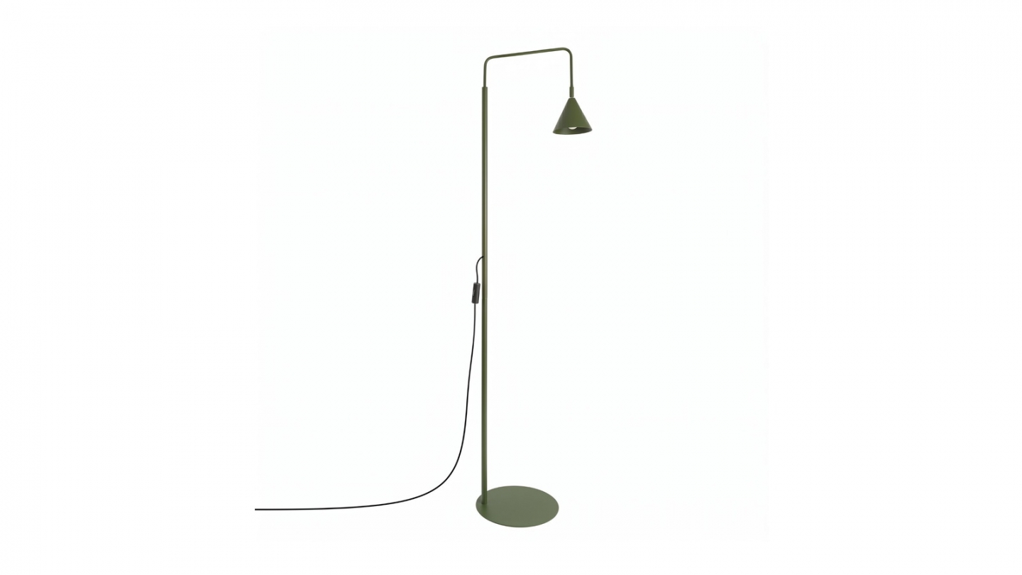 Lampadaire en métal vert olive 165 cm - Nox Lampadaire en métal vert olive 165 cm - Nox