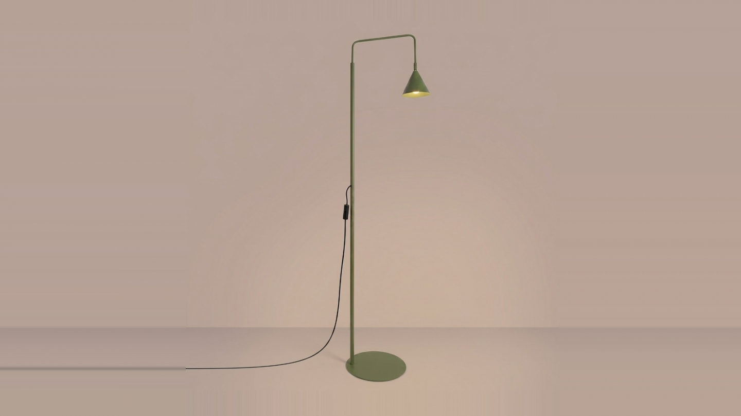 Lampadaire en métal vert olive 165 cm - Nox Lampadaire en métal vert olive 165 cm - Nox