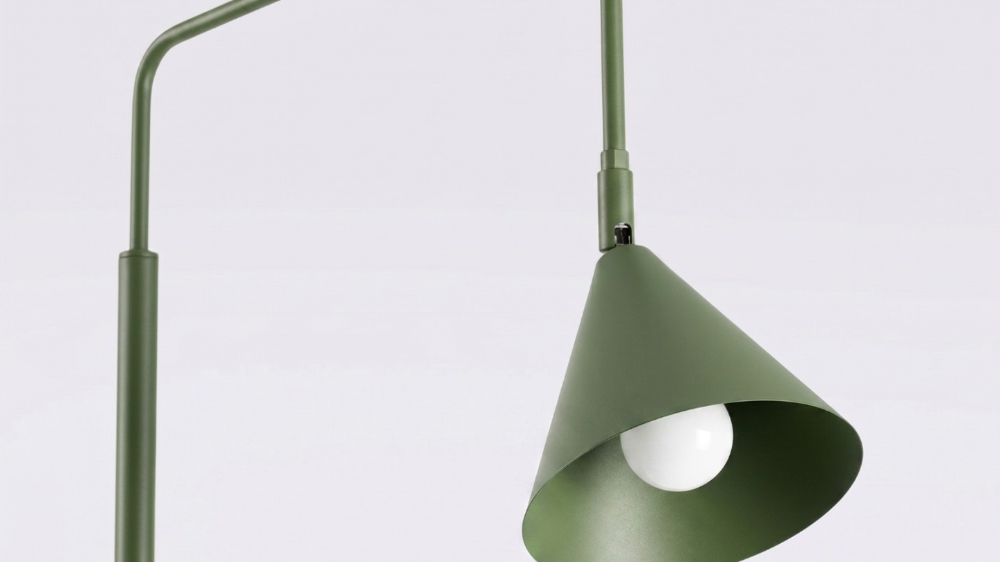 Lampadaire en métal vert olive 165 cm - Nox Lampadaire en métal vert olive 165 cm - Nox