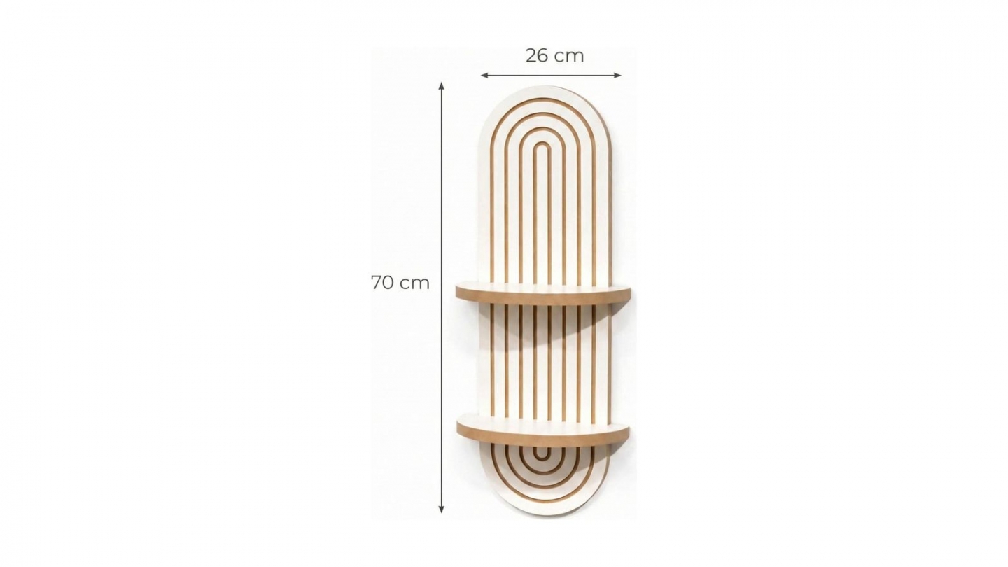 Étagère murale 2 niveaux blanche 26 cm - Sano Étagère murale 2 niveaux blanche 26 cm - Sano