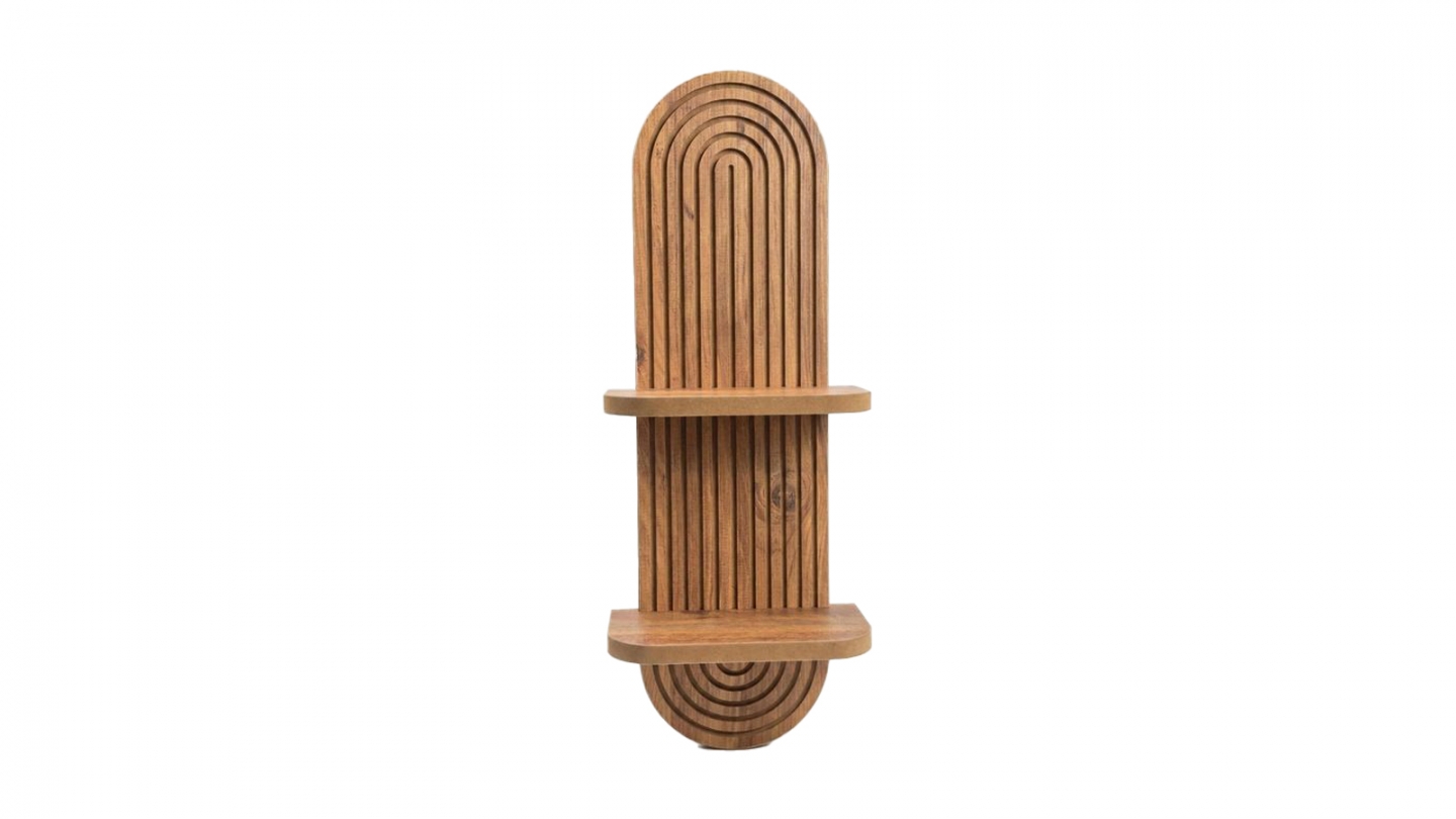 Étagère murale 2 niveaux effet chêne 26 cm -Sano Étagère murale 2 niveaux effet chêne 26 cm -Sano