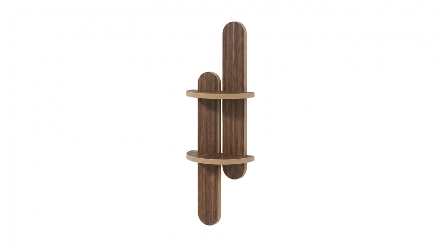 Étagère murale 2 niveaux effet wengé 26 cm - Sena Étagère murale 2 niveaux effet wengé 26 cm - Sena