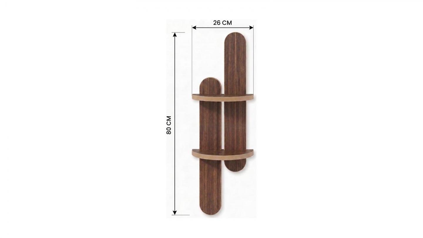 Étagère murale 2 niveaux effet wengé 26 cm - Sena Étagère murale 2 niveaux effet wengé 26 cm - Sena