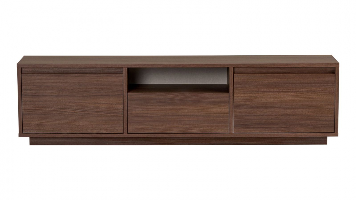Meuble TV 3 portes 1 niche effet noyer 160 cm - Havia Meuble TV 3 portes 1 niche effet noyer 160 cm - Havia