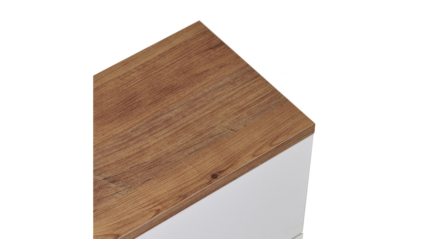 Meuble TV 2 portes effet pin et blanc 140 cm - Farel Meuble TV 2 portes effet pin et blanc 140 cm - Farel
