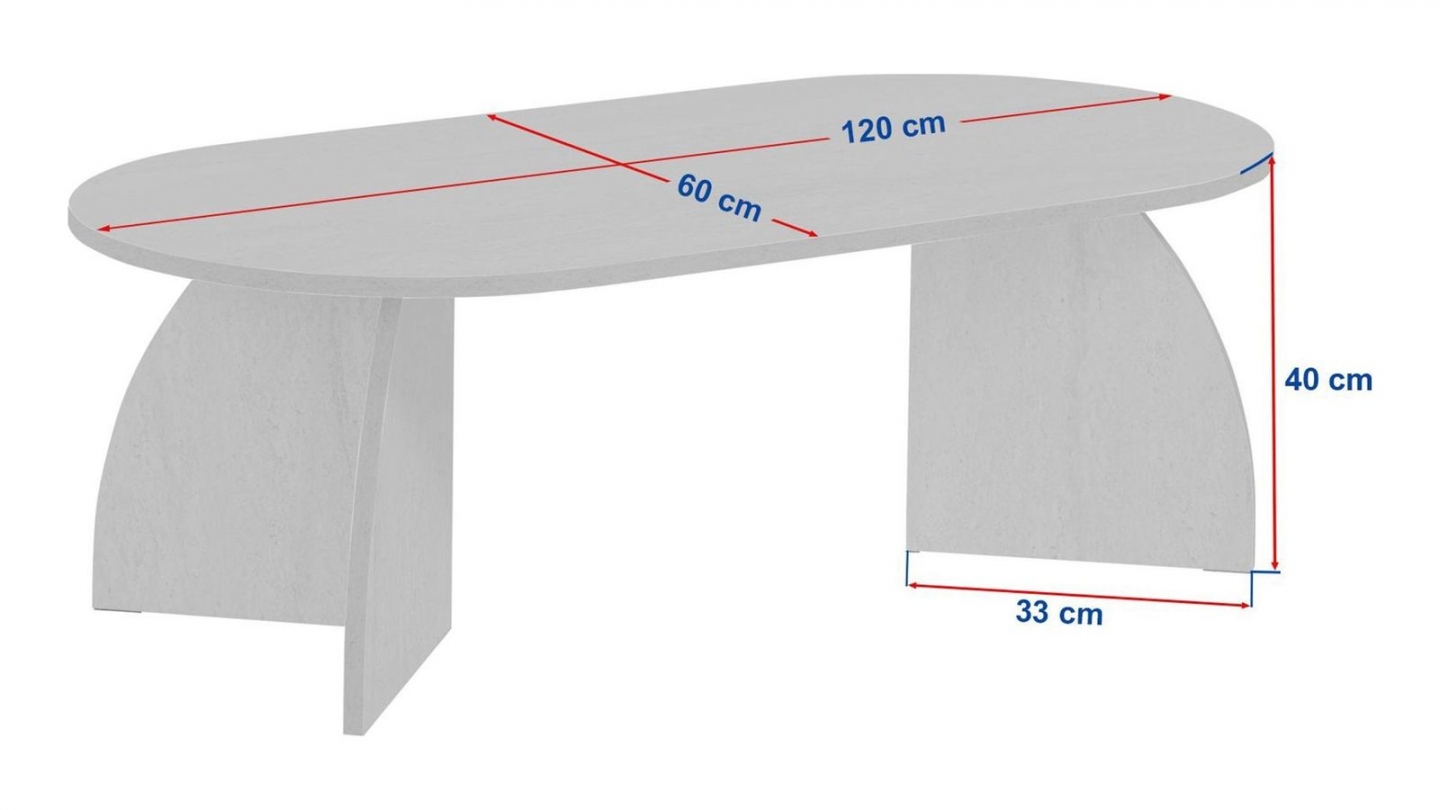 Table basse effet travertin et noyer 120 cm - Lumea Table basse effet travertin et noyer 120 cm - Lumea
