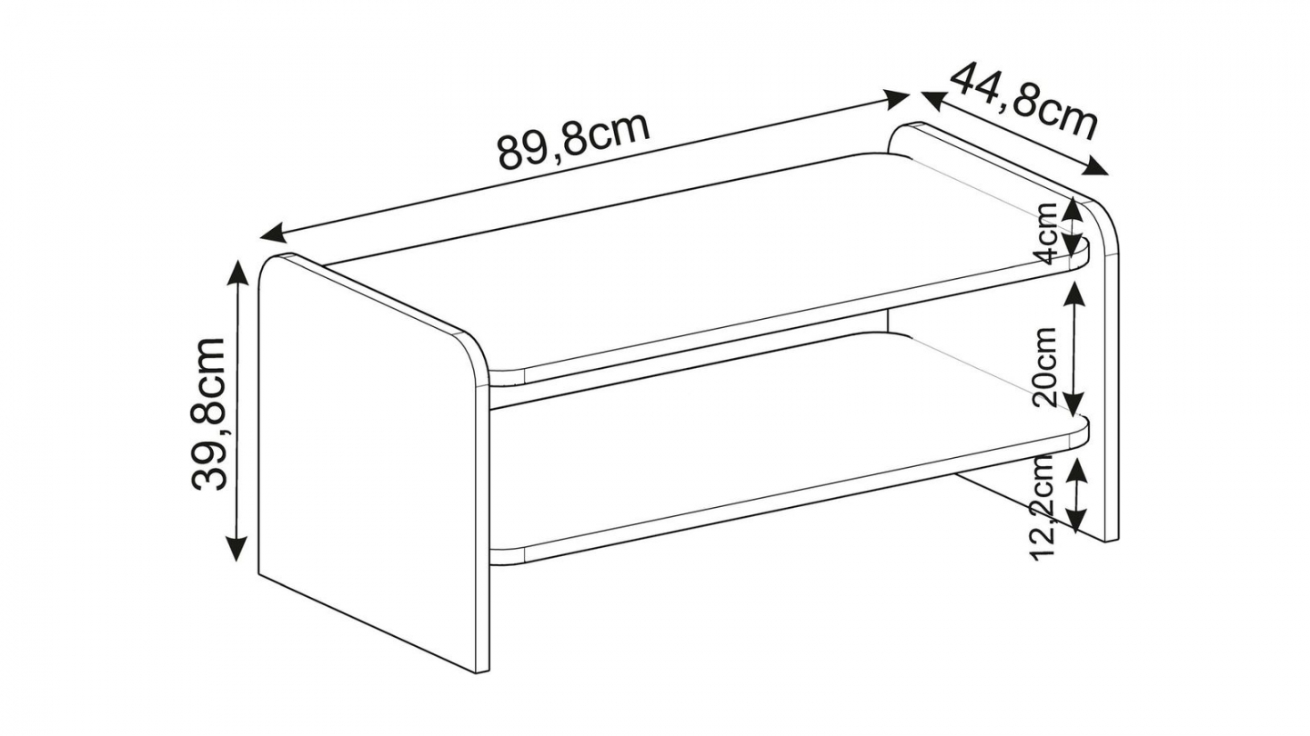 Table basse 1 niche effet travertin 89,8 cm - Cielo Table basse 1 niche effet travertin 89,8 cm - Cielo