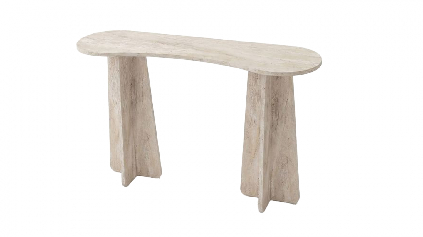Console effet travertin 120 cm - Elina Console effet travertin 120 cm - Elina