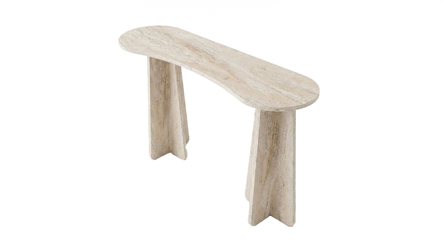 Console effet travertin 120 cm - Elina Console effet travertin 120 cm - Elina