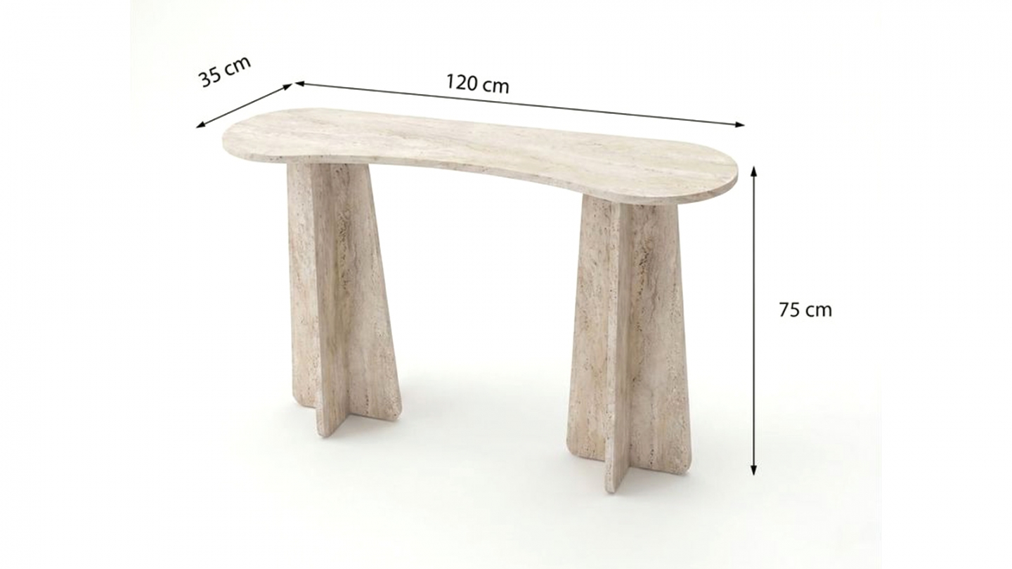 Console effet travertin 120 cm - Elina Console effet travertin 120 cm - Elina