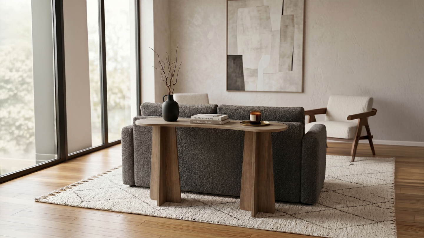 Console effet noyer 120 cm - Elina Console effet noyer 120 cm - Elina