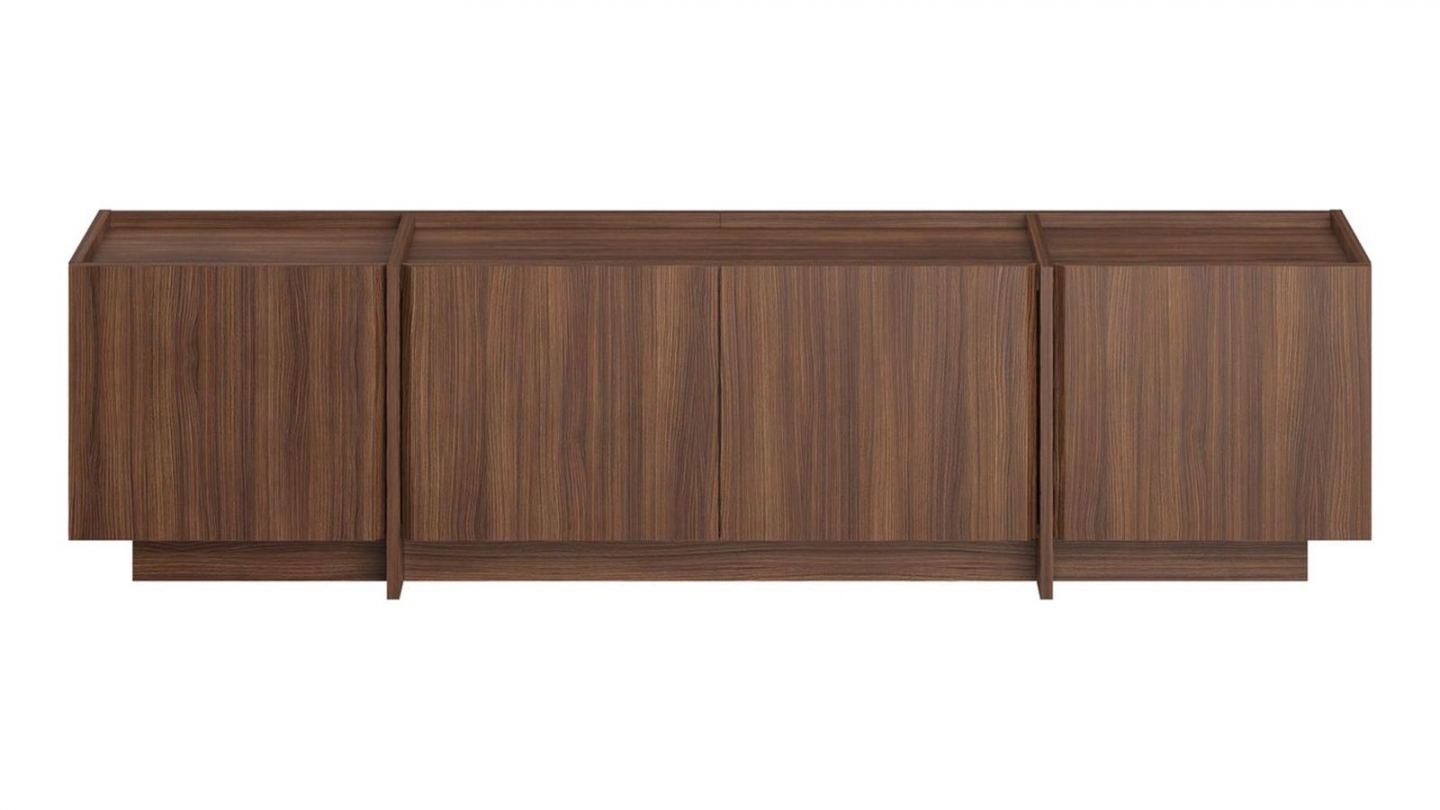 Meuble TV 4 portes effet noyer 180 cm - Hanao Meuble TV 4 portes effet noyer 180 cm - Hanao